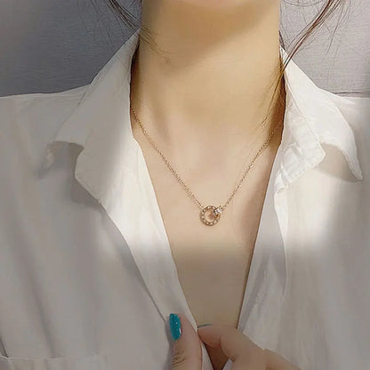 Cynthia | Women's Roman Numeral Circle Charm Necklace