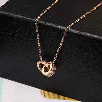 Cynthia | Women's Roman Numeral Circle Charm Necklace