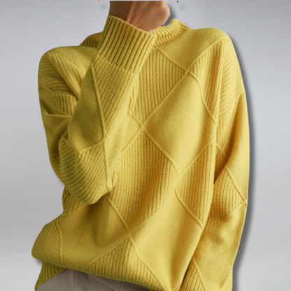 Linley | Women's Ribbed Knit Turtleneck Oversized Pullover Sweater