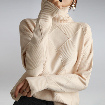Linley | Women's Ribbed Knit Turtleneck Oversized Pullover Sweater