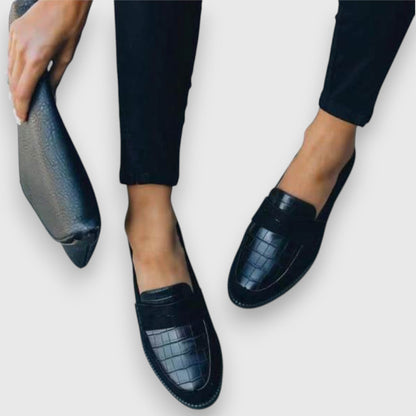 Liny | Women's Croc Effect Penny Loafers