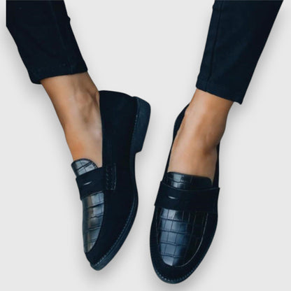 Liny | Women's Croc Effect Penny Loafers