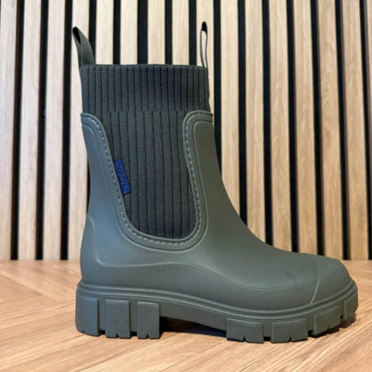 Mieha | Women's Platform Chelsea Rain Boots with Lug Sole
