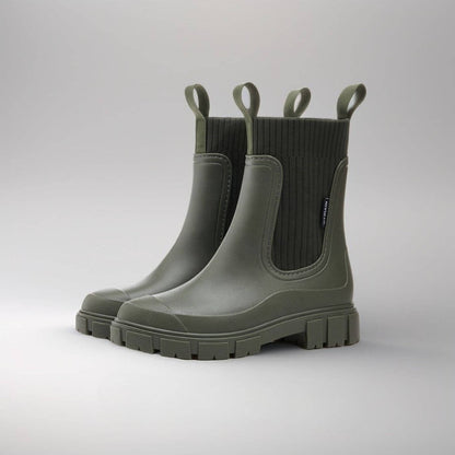 Mieha | Women's Platform Chelsea Rain Boots with Lug Sole