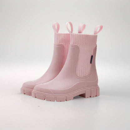 Mieha | Women's Platform Chelsea Rain Boots with Lug Sole
