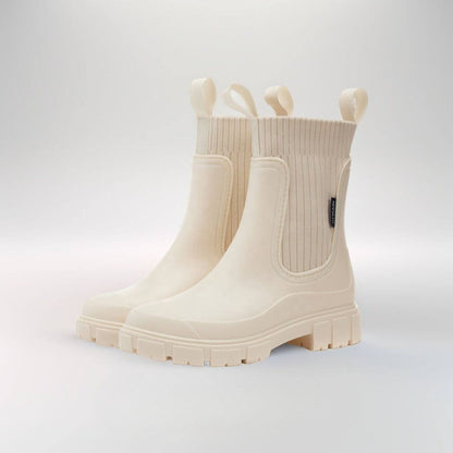 Mieha | Women's Platform Chelsea Rain Boots with Lug Sole