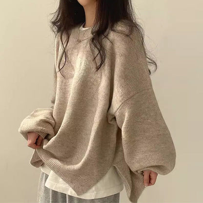 Cindy | Women's Knit Oversized Crew Neck Raglan Sweater