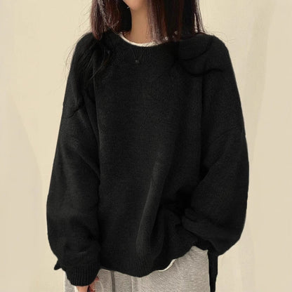Cindy | Women's Knit Oversized Crew Neck Raglan Sweater