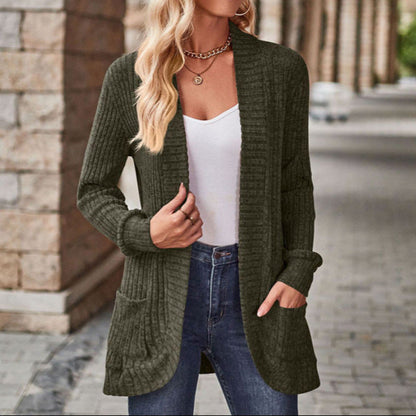 Lucille | Women's Lightweight Knit Open Front Cardigan with Pockets