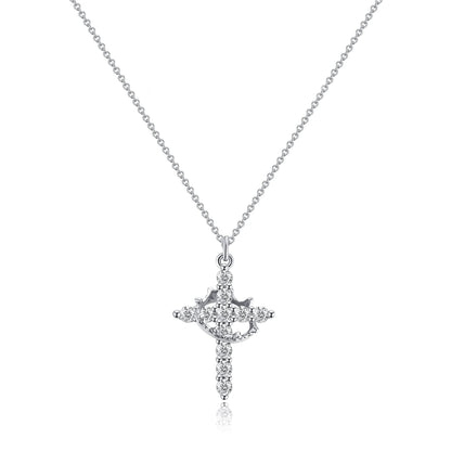 Clarisse | Women's Cross and Crown Pendant Necklace