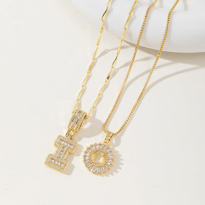 Aisha | Women's Initial Letter Pendant Necklace Set of 2
