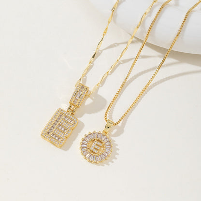 Aisha | Women's Initial Letter Pendant Necklace Set of 2