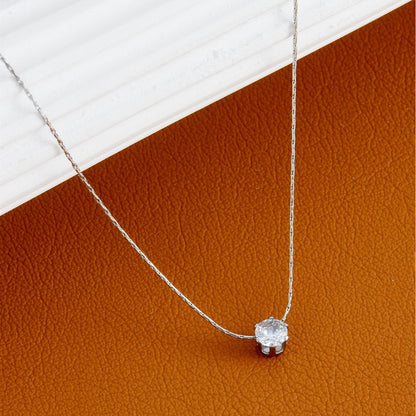 Joanne | Women's Minimalist Crystal Solitaire Pendant Necklace