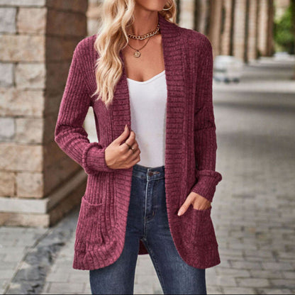 Lucille | Women's Lightweight Knit Open Front Cardigan with Pockets
