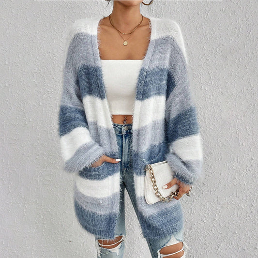 JULIETA™ - Comfy Open Front Long Sleeve Fuzzy Cardigan