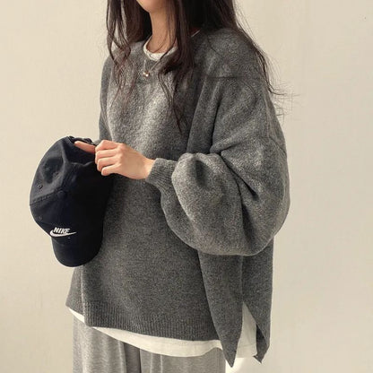 Cindy | Women's Knit Oversized Crew Neck Raglan Sweater