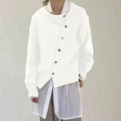 Alycia | Women's Knit Asymmetric Button Cardigan