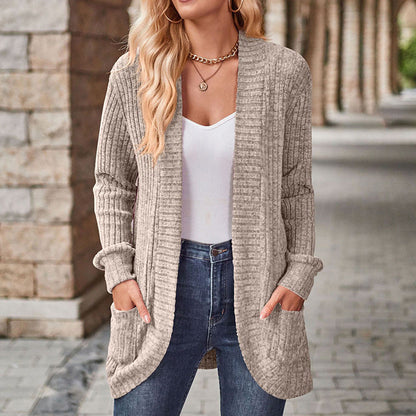 Lucille | Women's Lightweight Knit Open Front Cardigan with Pockets