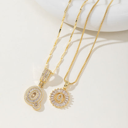 Aisha | Women's Initial Letter Pendant Necklace Set of 2