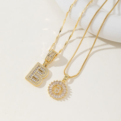 Aisha | Women's Initial Letter Pendant Necklace Set of 2