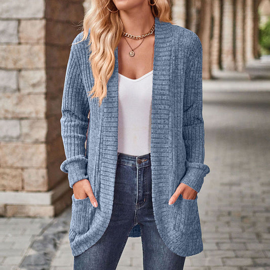 Lucille | Women's Lightweight Knit Open Front Cardigan with Pockets