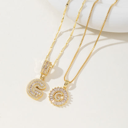 Aisha | Women's Initial Letter Pendant Necklace Set of 2