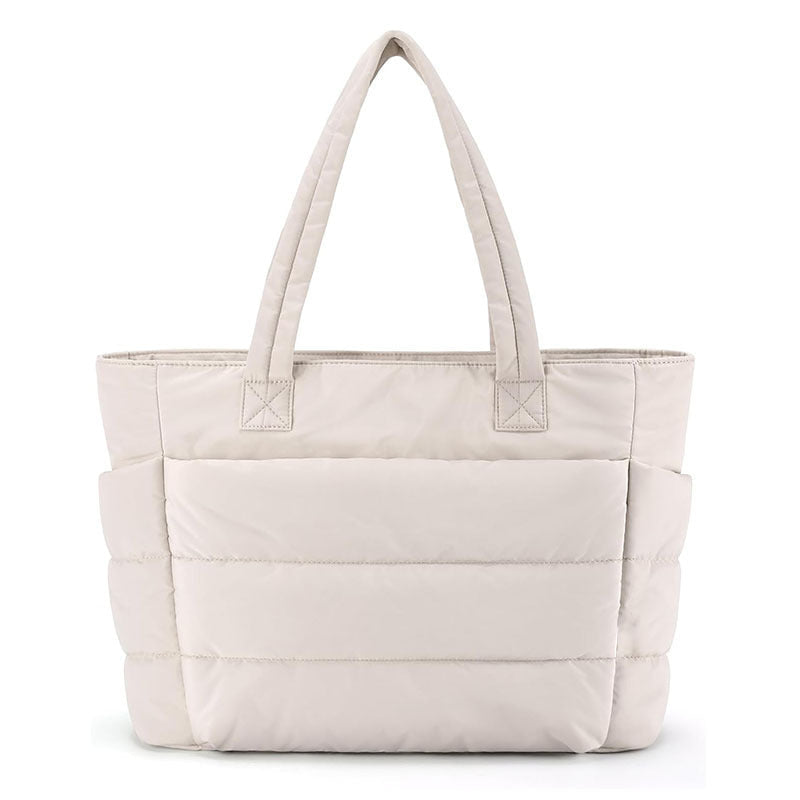 LILY™ - Cute Puffer Tote Bag with Laptop Compartment & Flower Print