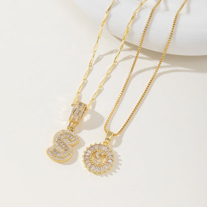 Aisha | Women's Initial Letter Pendant Necklace Set of 2