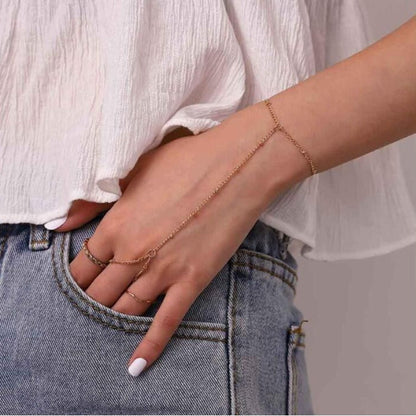 Mylene | Women's Dainty Chain Hand Bracelet Ring