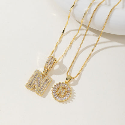 Aisha | Women's Initial Letter Pendant Necklace Set of 2