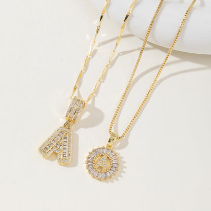 Aisha | Women's Initial Letter Pendant Necklace Set of 2