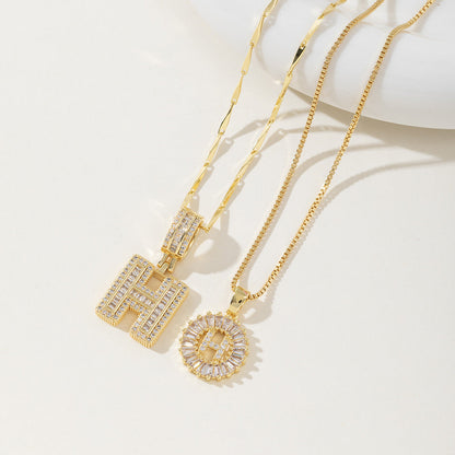 Aisha | Women's Initial Letter Pendant Necklace Set of 2