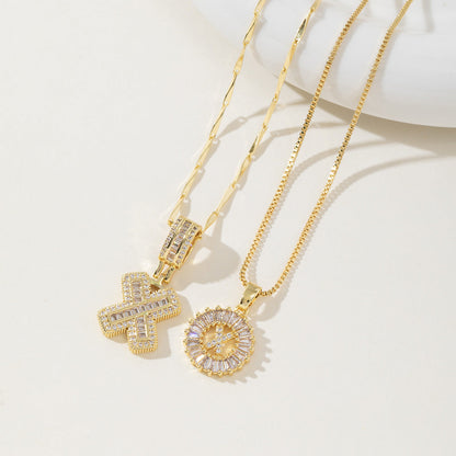 Aisha | Women's Initial Letter Pendant Necklace Set of 2