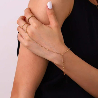 Mylene | Women's Dainty Chain Hand Bracelet Ring