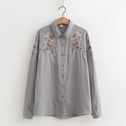 FLAVIE™ – Vintage Charm Embroidered Blouse