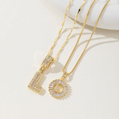 Aisha | Women's Initial Letter Pendant Necklace Set of 2