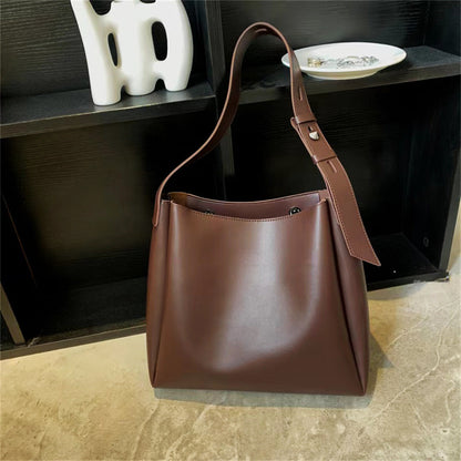 Nathalie | Women's Faux Leather Minimalist Shoulder Tote Bag