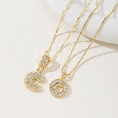 Aisha | Women's Initial Letter Pendant Necklace Set of 2