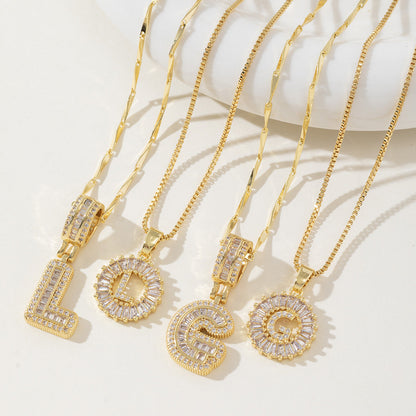 Aisha | Women's Initial Letter Pendant Necklace Set of 2