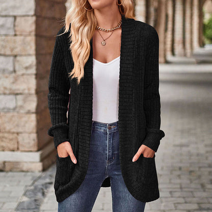 Lucille | Women's Lightweight Knit Open Front Cardigan with Pockets