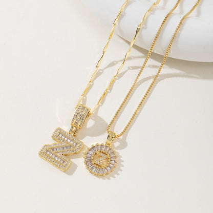 Aisha | Women's Initial Letter Pendant Necklace Set of 2