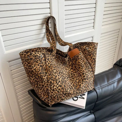 Odile | Women's Leopard Print Large Slouchy Tote Bag