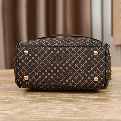 Marjorie | Women's Printed Faux Leather Bucket Crossbody Bag with Chain