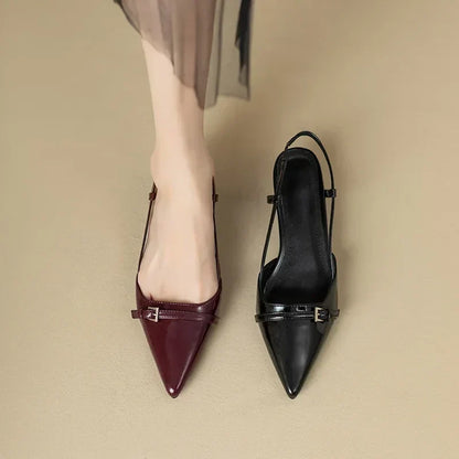 Mirella | Women's Pointed Toe Slingback Kitten Heel Pumps