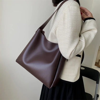 Nathalie | Women's Faux Leather Minimalist Shoulder Tote Bag