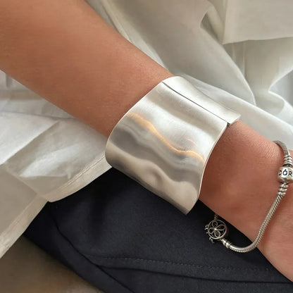 Rayna | Women's Asymmetric Wide Cuff Statement Bangle