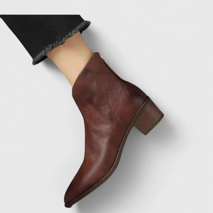 Lissie | Women's Pointed Toe Block Heel Ankle Boots