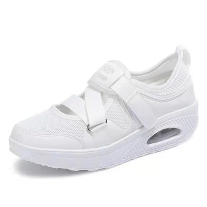 Lise | Women's Mesh Hook and Loop Slip On Platform Sneakers