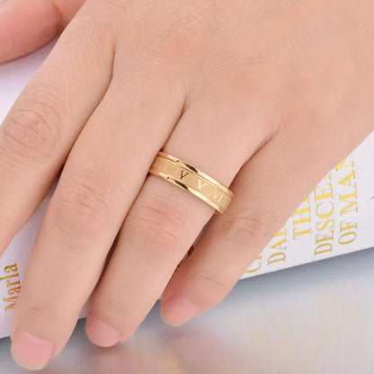 Noelle | Women's Roman Numeral Engraved Band Ring