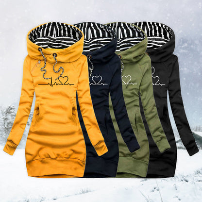 Pulse | Women's Heartbeat Print Hoodie Dress